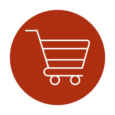 Alışveriş arabası simgesi, vektör çizimi basit tasarım