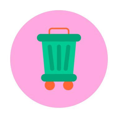 Çöp kutusu web simgesi, vektör illüstrasyonu