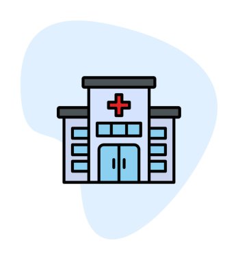 Hastane binası simgesi vektör illüstrasyonu