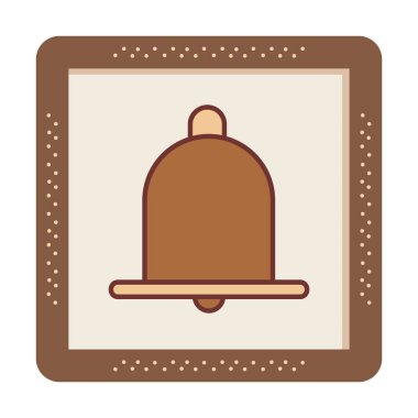 Basit Bildirim Zili simgesi, vektör illüstrasyonu