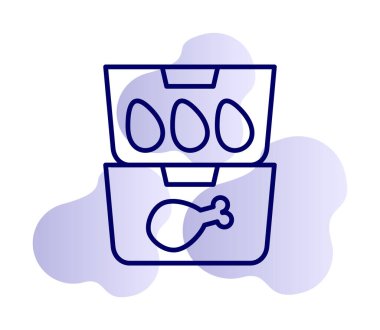 yiyecek kabı ikonu vektör illüstrasyonu