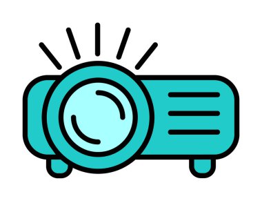 Projektör simgesi basit illüstrasyon vektörü