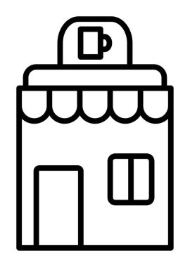 Kafe binası simgesi, vektör illüstrasyonu basit tasarım