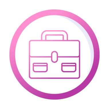 Evrak çantası vektör düz simgesi. İş durumu simgesi, bavul emojisi, vektör illüstrasyonu