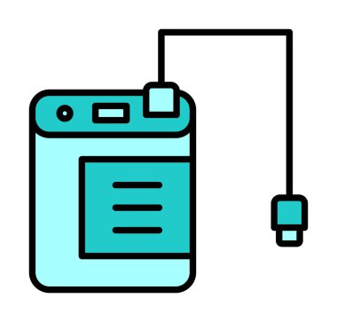 harici sabit disk simgesi, vektör illüstrasyonu basit tasarım