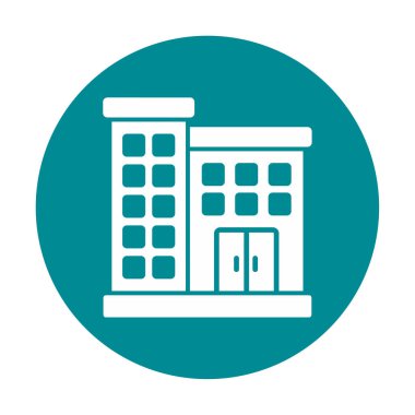 Bina. Web simgesi basit illüstrasyon