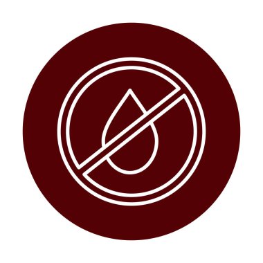 Basit Su Yok veya Sıvı Simge Yok, vektör illüstrasyonu