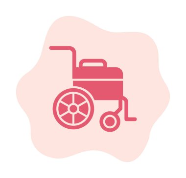 Tekerlekli sandalyenin basit düz vektör çizimi 