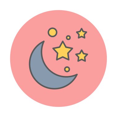 Ay ve yıldızlar. Web simgesi basit illüstrasyon