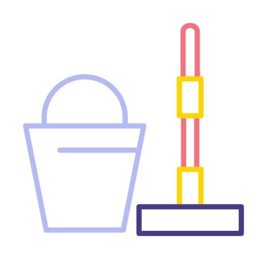 kova ve paspas simgeleri vektör illüstrasyonuName