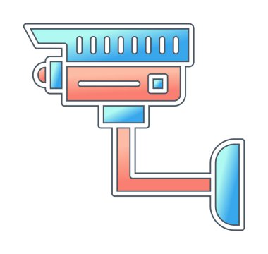 Basit bir CCTV kamera simgesi, vektör illüstrasyonu