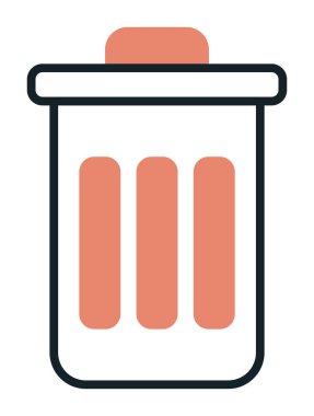 Çöp kutusu vektörü düz simge tasarımı