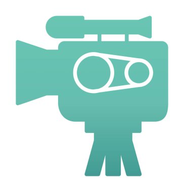 Video kamera. Web simgesi basit illüstrasyon 