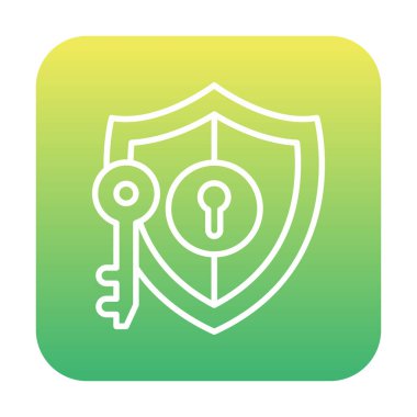 kalkan ve anahtar simgesi, anahtar güvenlik konsepti, vektör illüstrasyonu