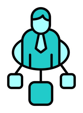 Takım Lideri Bağlantı web simgesi, vektör illüstrasyonu