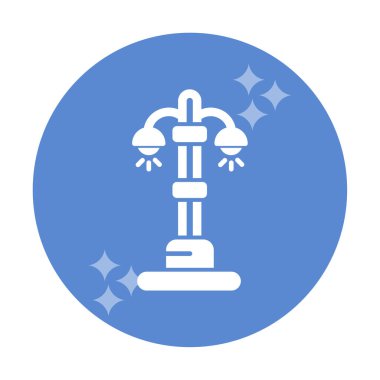 sokak ışığı çizgi simgesi, vektör illüstrasyonu