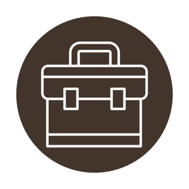 Evrak çantası vektör düz simgesi. İş durumu simgesi, bavul emojisi, vektör illüstrasyonu