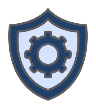 Güvenlik kalkanı simgesi koruma konsepti, vektör illüstrasyonu