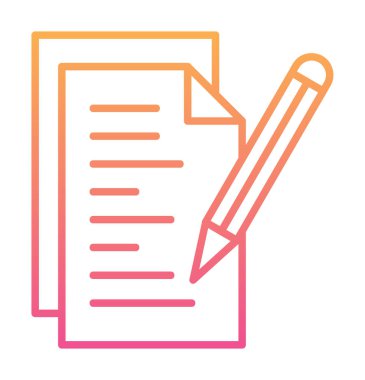 Not ve kalem vektör çizimi