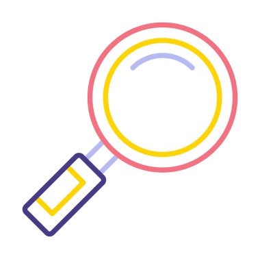 Büyüteç simgesi düz stil. Loupe renk simgesini ara. Vektör illüstrasyonu 