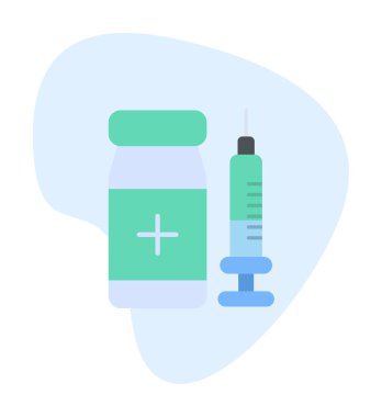 Basit Aşı Simgesi, vektör illüstrasyonu