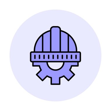 Cogwheel ikon vektör illüstrasyon tasarımlı kask               