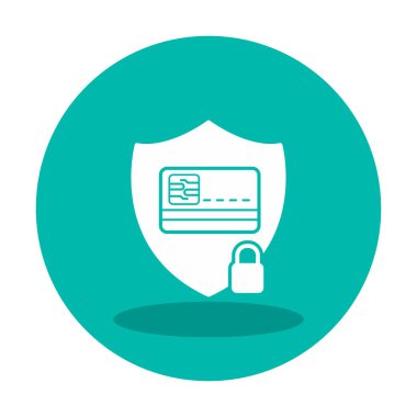 kart güvenliği simgesi, vektör illüstrasyonu