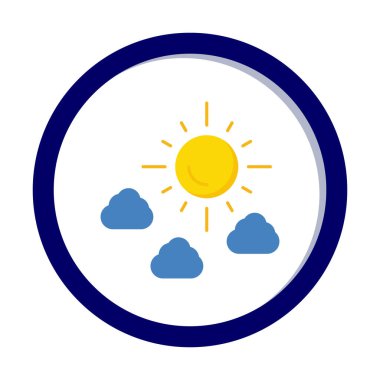 Güneş bulutların simge vektör çizim ile                        