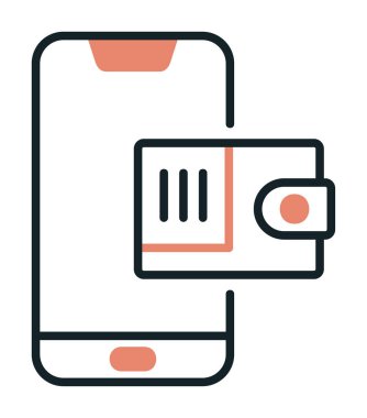 m-cüzdan vektör çizim tasarım ile Smartphone aygıtı