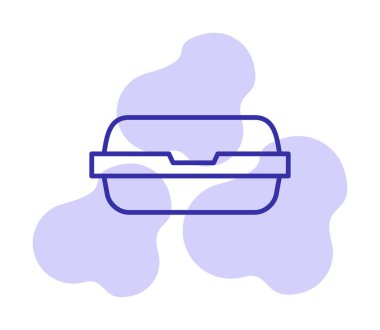 yiyecek kabı ikonu vektör illüstrasyonu