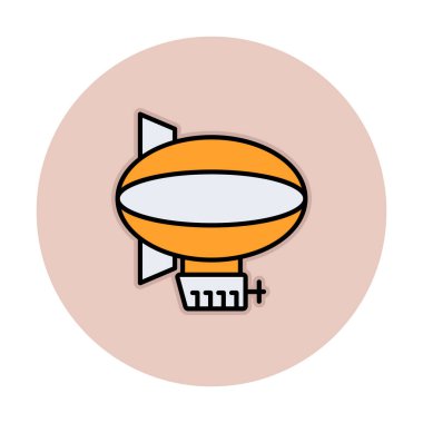 zeplin simgesi, beyaz arkaplanda izole edilmiş düz stil zeplin