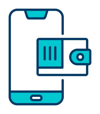 m-cüzdan vektör çizim tasarım ile Smartphone aygıtı