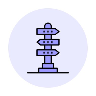 Beyaz arkaplanda yön vektörü illüstrasyonu