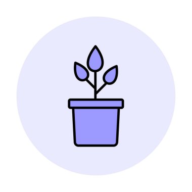 pot simge vektör çizim bitki