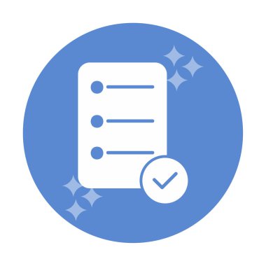 Simge vektör illüstrasyonunu onayla, kontrol listesi 