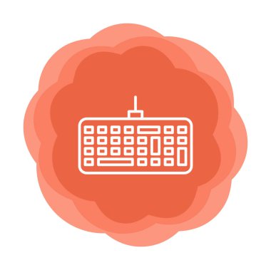 Kablolu klavye simgesinin basit web çizimi