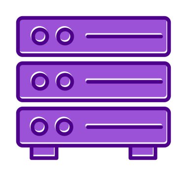 Sunucu simgesi tasarımı, vektör illüstrasyonu                