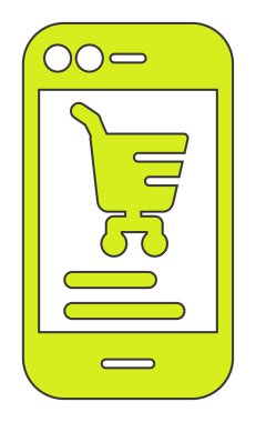 Basit Çevrimiçi Telefon Pazarlama simgesi, vektör illüstrasyonu