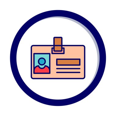 kimlik kartı simgesi, vektör illüstrasyonu basit tasarım