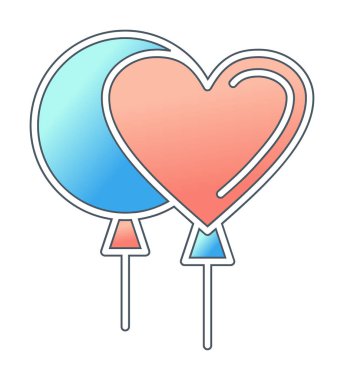 balonlar web basit illüstrasyon, parti konsepti