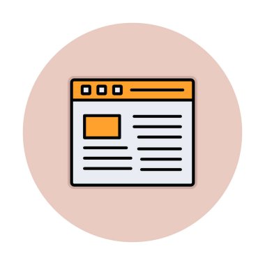 Web sayfası simgesi, vektör illüstrasyonu basit tasarım
