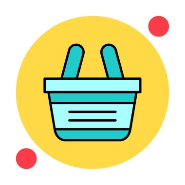 Alışveriş sepeti ikonu vektör illüstrasyonu          