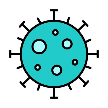 düz stil corona virüsü salgını web simgesi simgesi 
