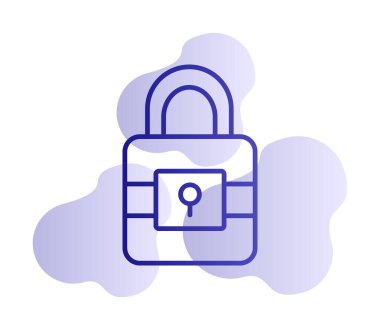 Beyaz arkaplanda asma kilit vektör çizimi