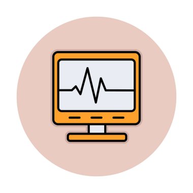 Ecg Okuma simgesi, vektör illüstrasyonu  