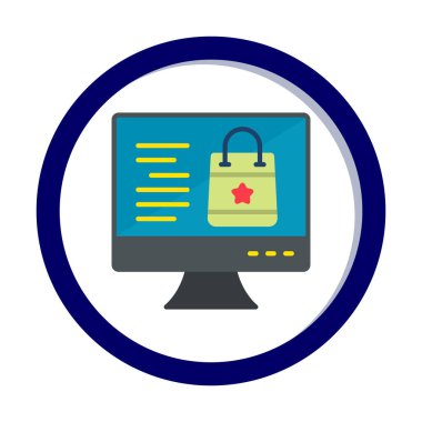 Ekran vektör illüstrasyonunda ticaret simgesi