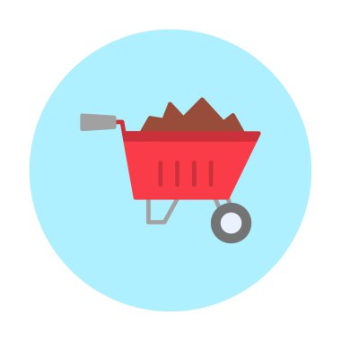 El arabası düz simgesi, tasarım için vektör illüstrasyonu 