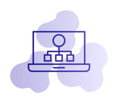 Basit Laptop Ekran simgesi, vektör illüstrasyonu