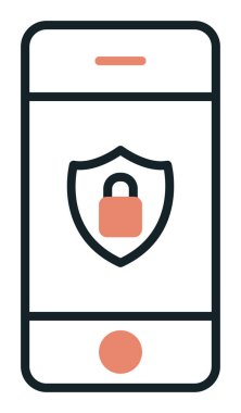 Gezici Güvenlik. Web simgesi basit illüstrasyon                     