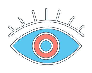 Göz simgesi. düz vektör illüstrasyonu